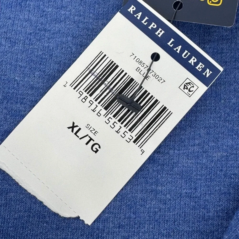 Polo Ralph Lauren Mens XL Blue Quarter-Zip Pullover Sweater NWT 710857873027